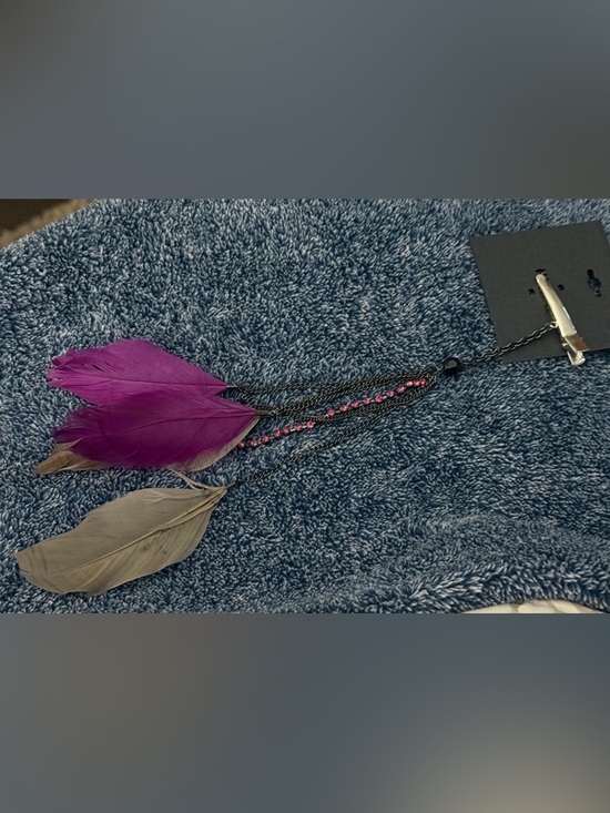 Accessories - Feather Hair Clip Accessory in Purple and Gray